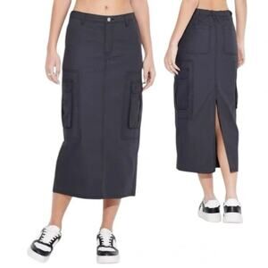 Wild Fable Women's Cargo Maxi Skirt Dark Gray Size XXS